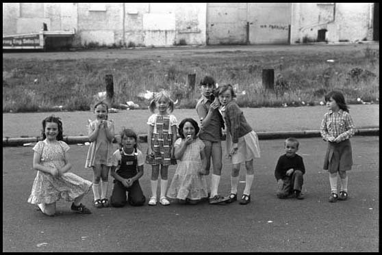group of girls and a boy on Athol Street